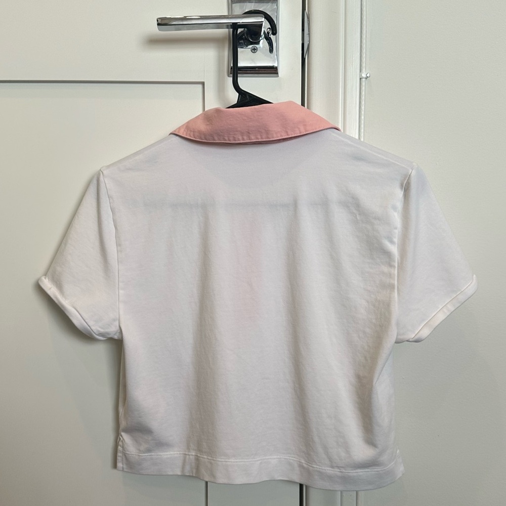 Alice + Olivia Kit Cropped Polo Shirt Size S - Picture 7 of 8